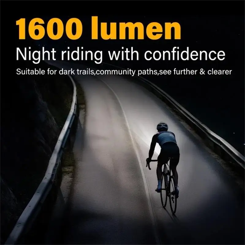 TOWILD CL1600 Bike Light Front Lamp USB Rechargeable LED 5000mAh 1600LM Bicycle Light Waterproof Headlight Bike Accessories