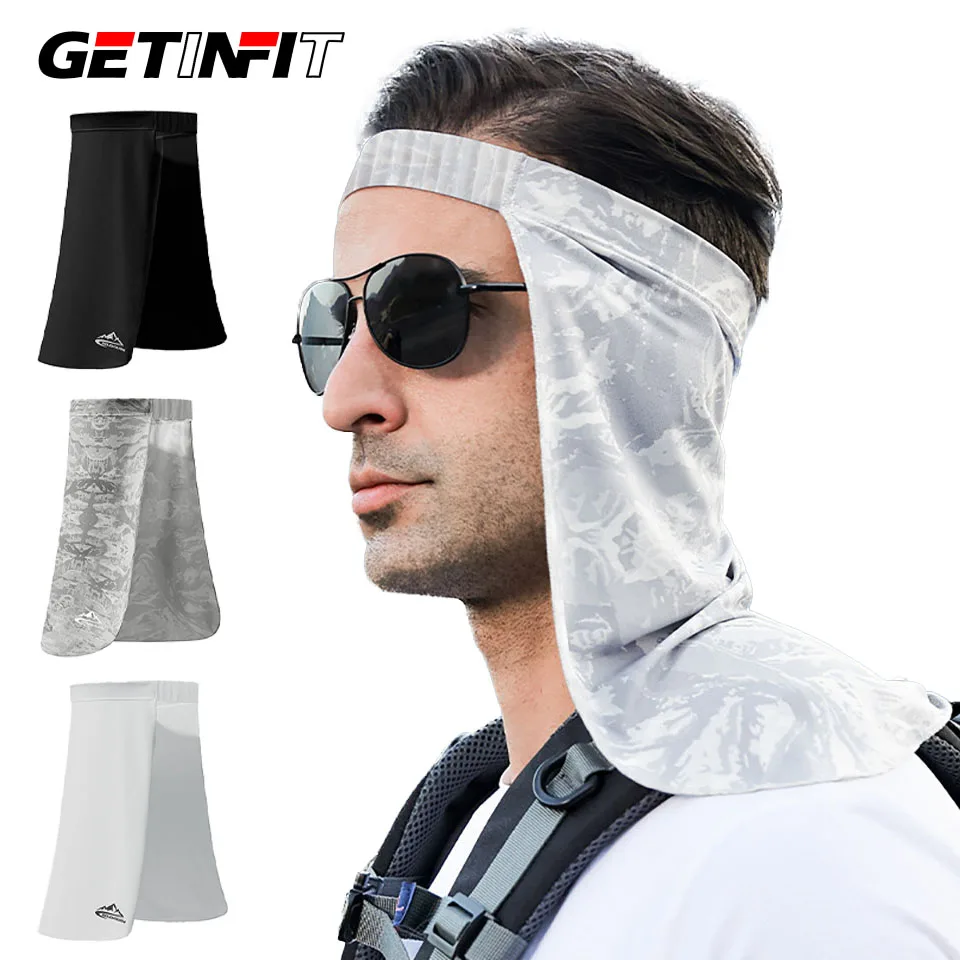 GETINFIT Sun Protection Hat Curtain Cold Sensation Ice Silk Mask UV-proof Sunshade Breathable Neck Protection Fishing Cycling