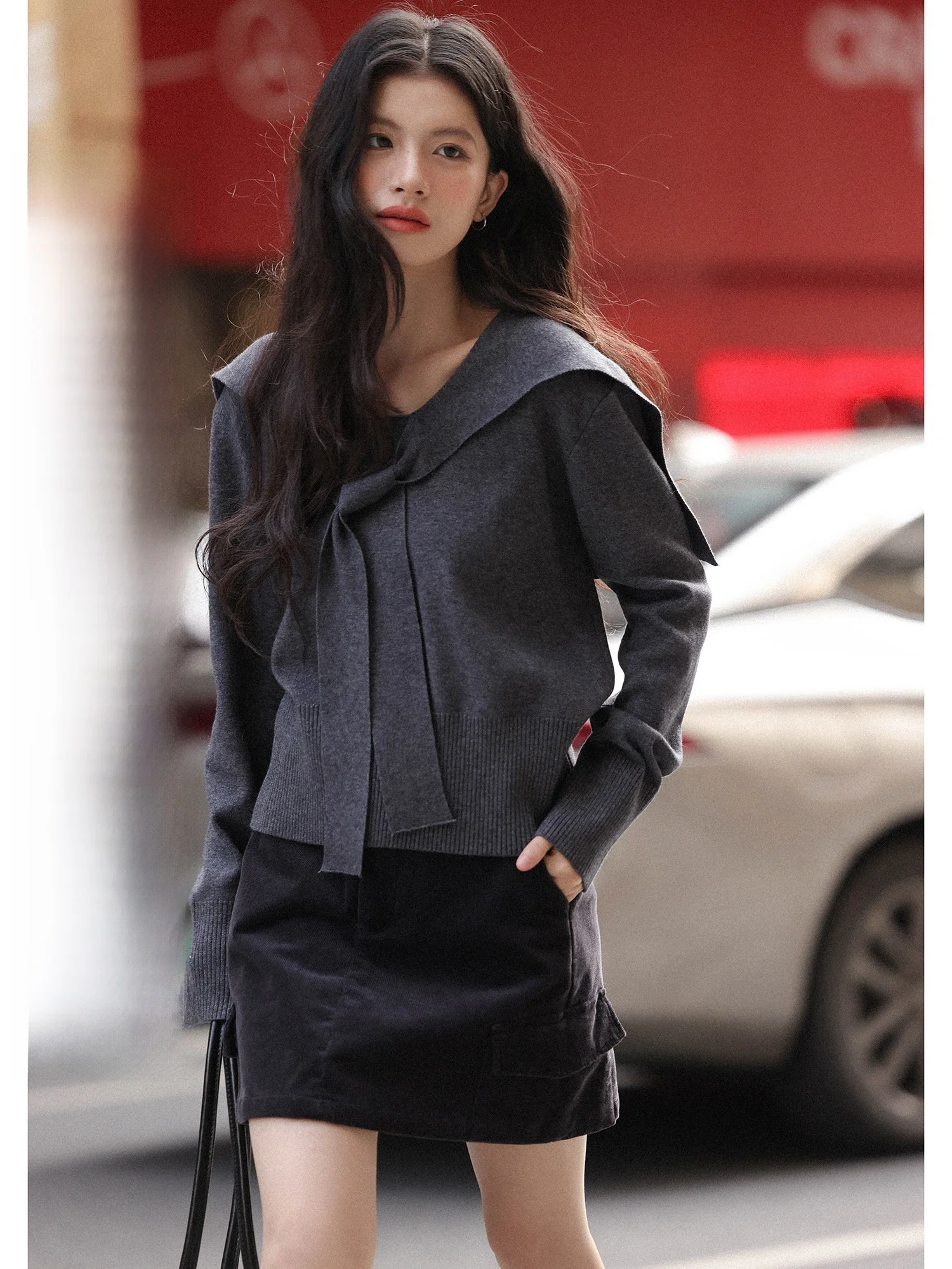 

ay oulder Wrap Long Sve V-Ne Knitted Sweater Women's Winter Korean Sle Slim Fit Base irt Top by Mixd