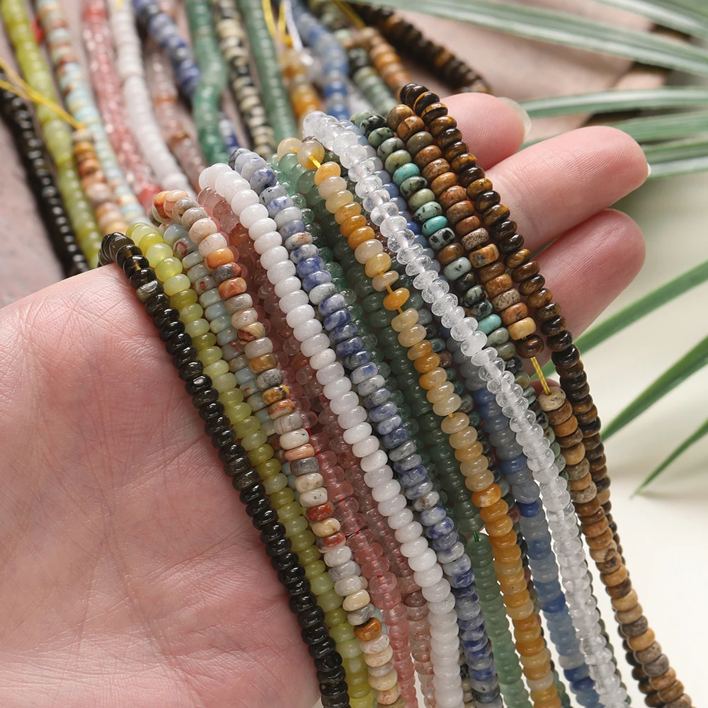 1줄 천연석 플랫 라운드 비즈 스페이서 루즈 비즈 DI - Jewelry Making With Stones 리뷰 및 가격