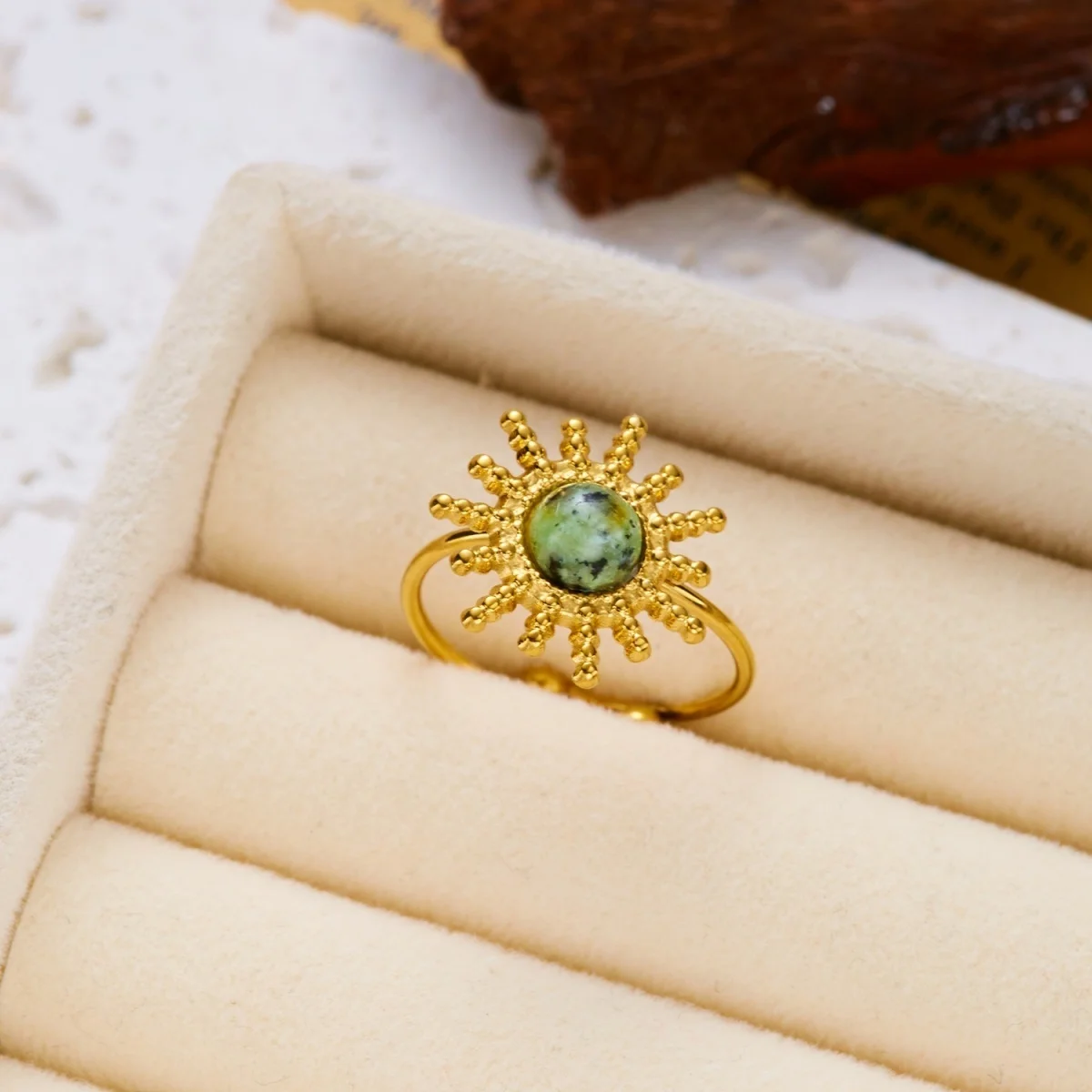 Retro-Tigeraugen-Naturstein-Oval-Sonnenringe, stapelbar, für Damen und Herren, Edelstahl, Zirkonia, Wickelring, Streifen-Fingerring, Schmuck – Detail 17