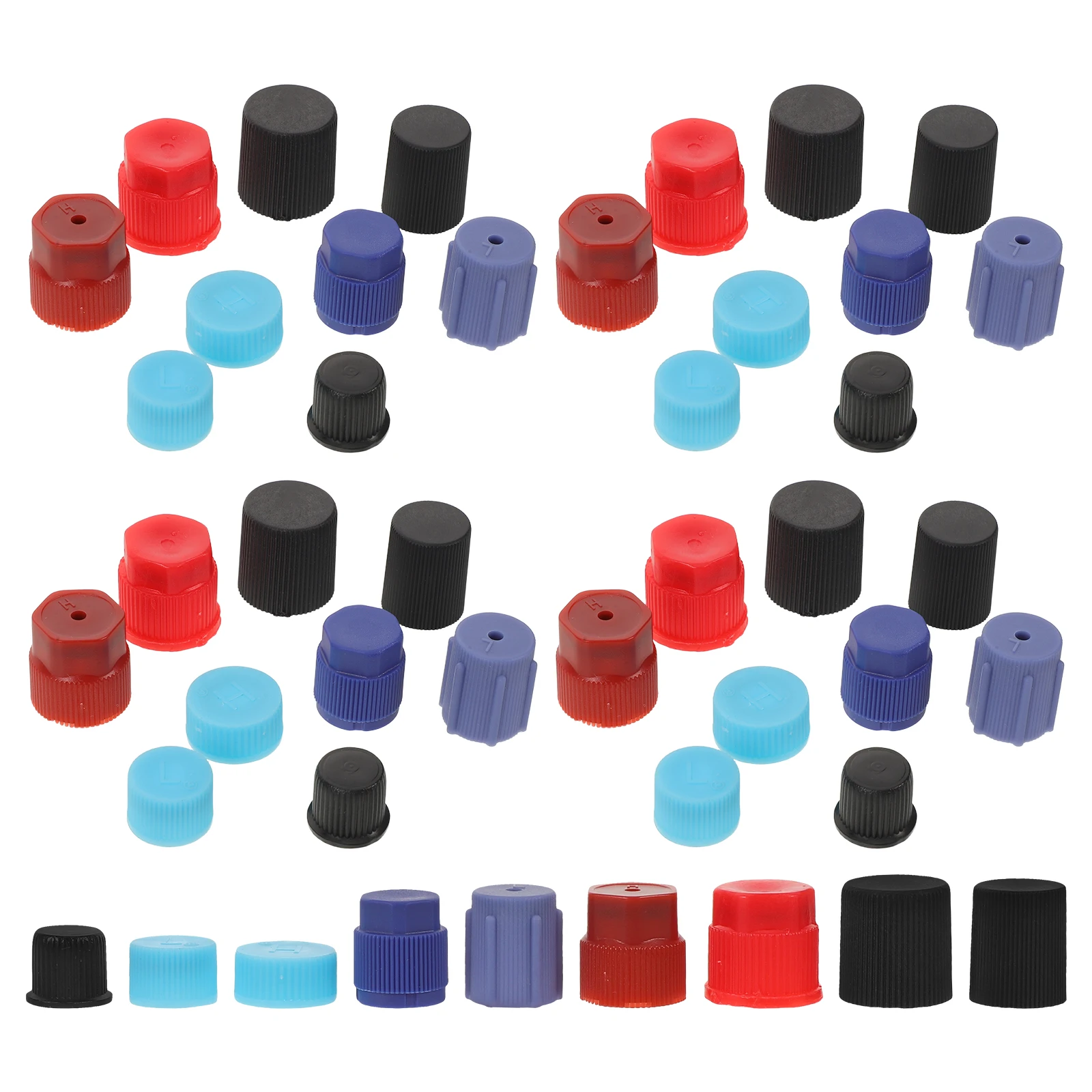 

55pcs Car Air Conditioning Valve Core Caps Universal Fit For Automotive Ac Port Lids Replacement Dust Moisture Resistant Engine