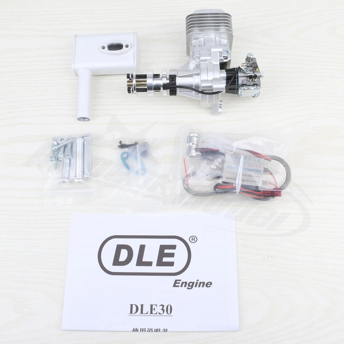 DLE30 Airplane Model GAS Engine Single Cylinder Two Stroke Side Exhaust Air Cooled Hand Start 30CC Displacement Aircraft