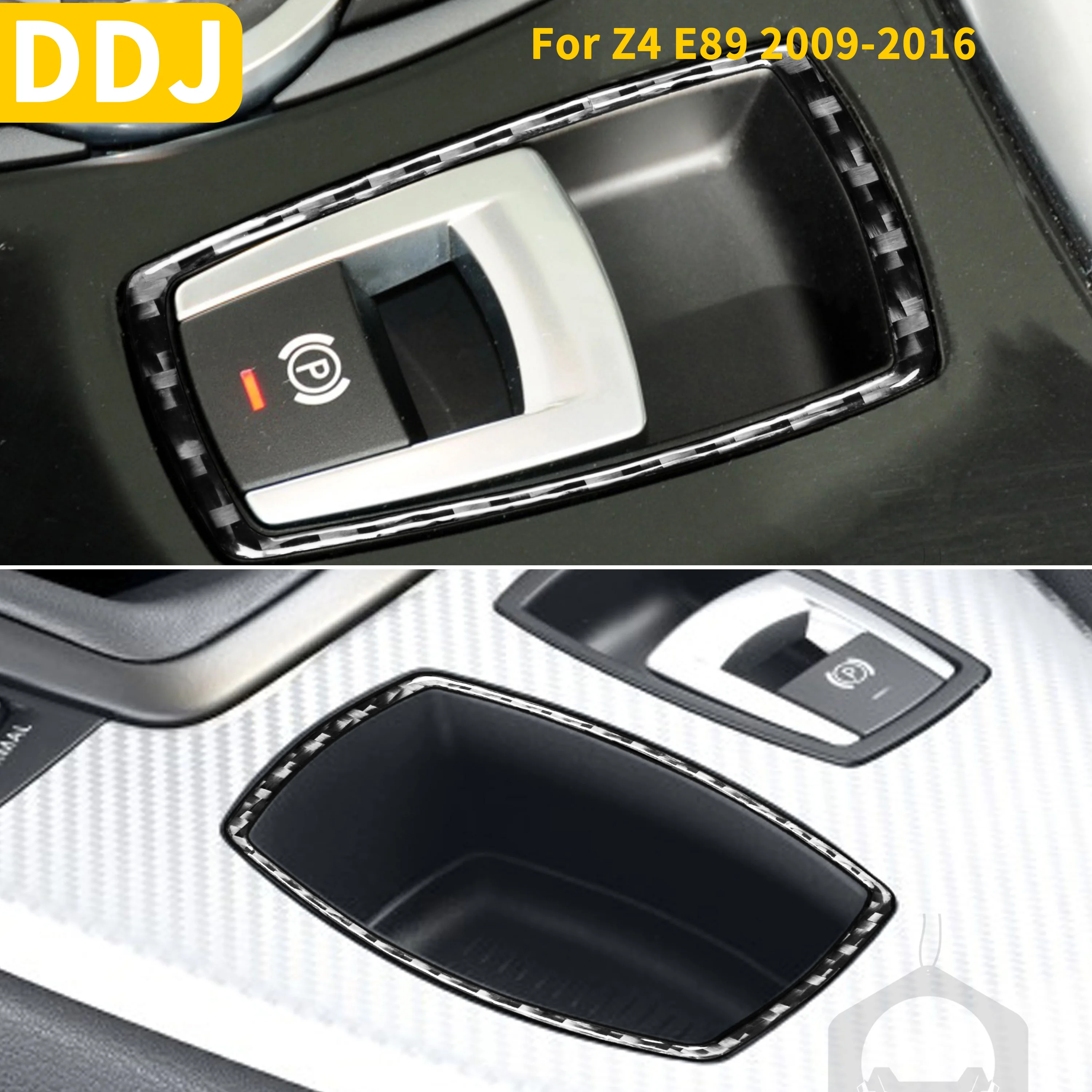 

Carbon Fiber For BMW Z4 E89 2009-2016 Accessories Electronic Handbrake Button Media Knob Trim Frame Sticker Interior Accessories