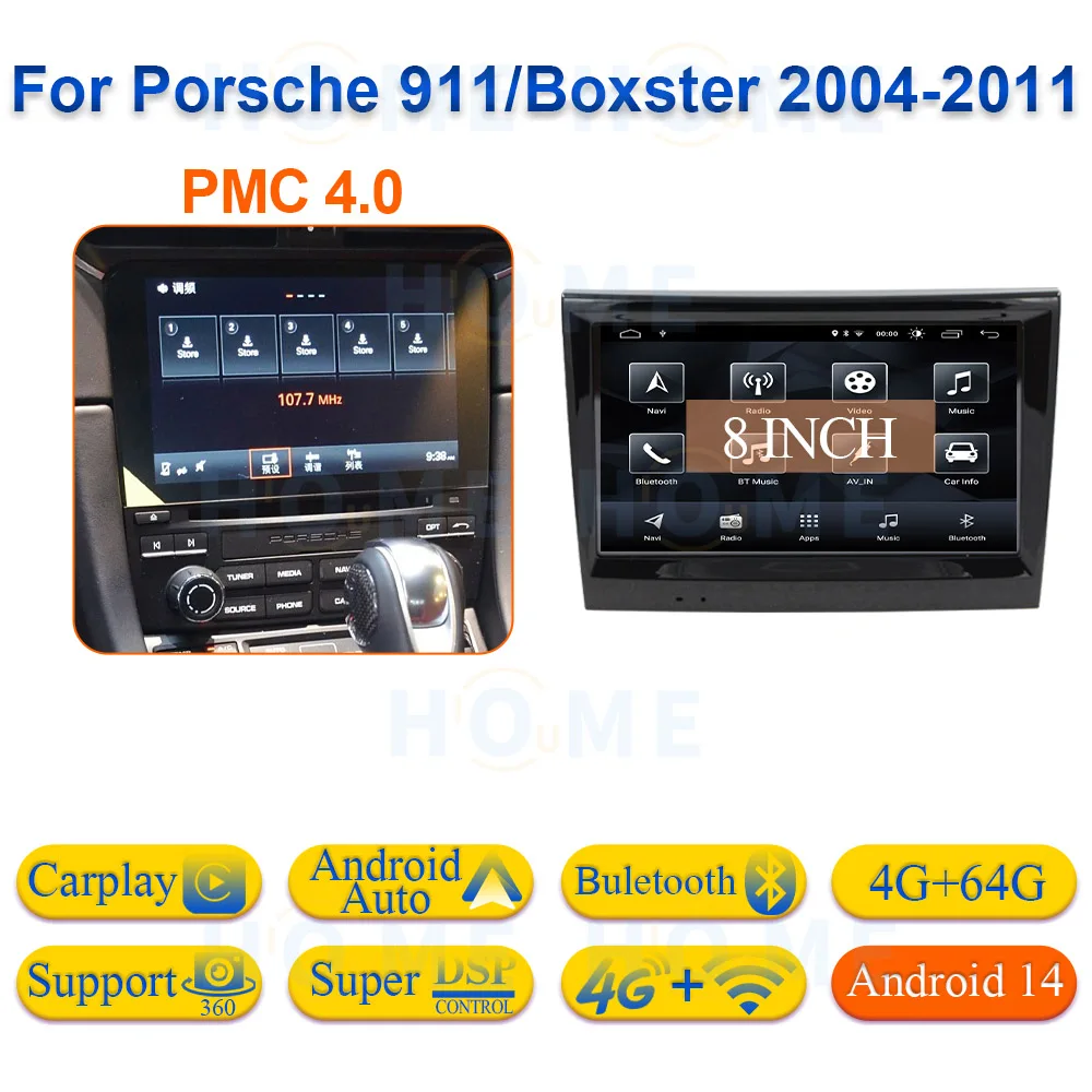 ZJZ工場価格 Android 14搭載 ポルシェ911ボクスター用Carplay対応 車載マルチメディアプレーヤー ラジオナビゲーション IPS HDスクリーン搭載