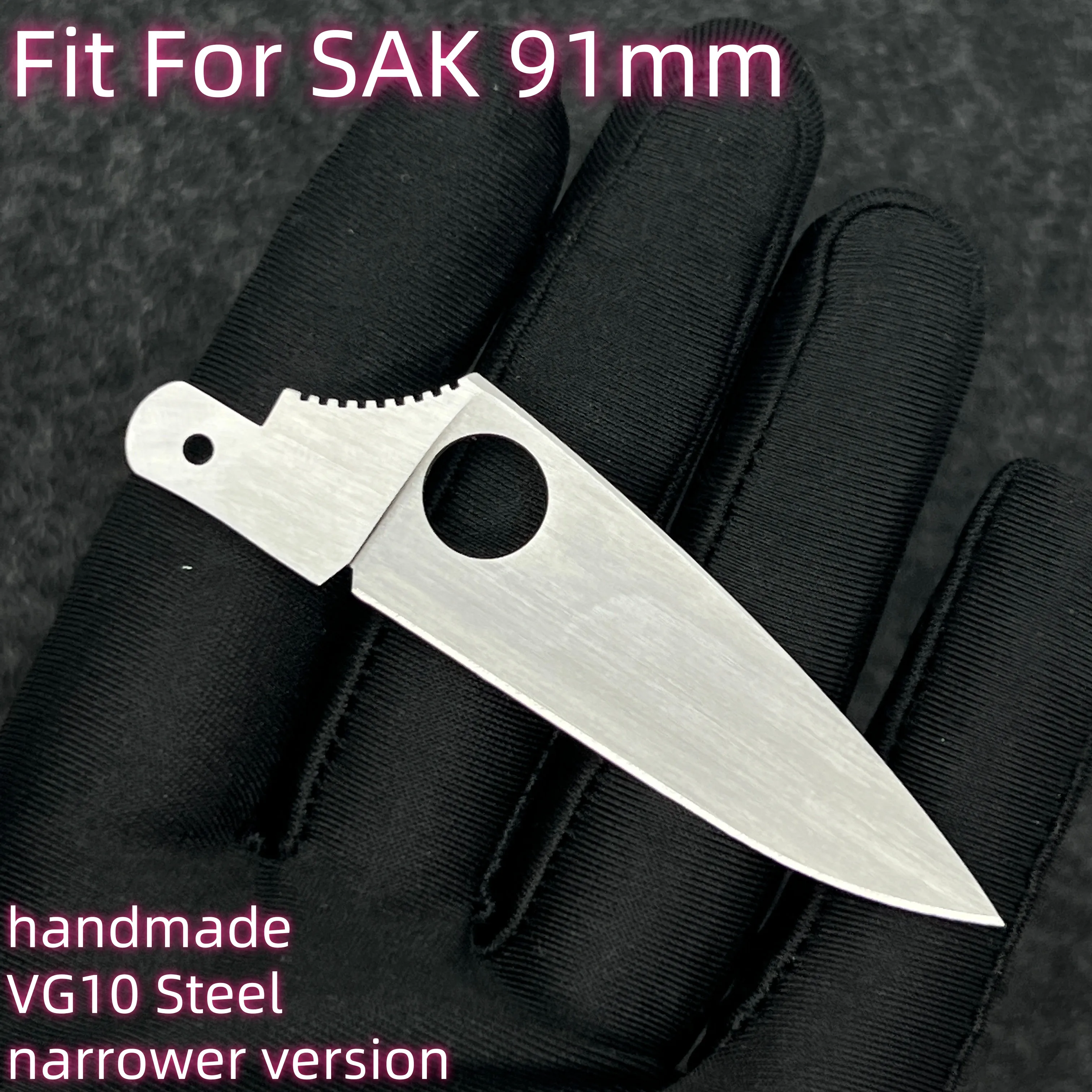 VG10 Steel Replacement Large Blade Narrower with Handmade For 91mm Victorinox Swiss Army Knife SAK Folding Knife DIY Accessories