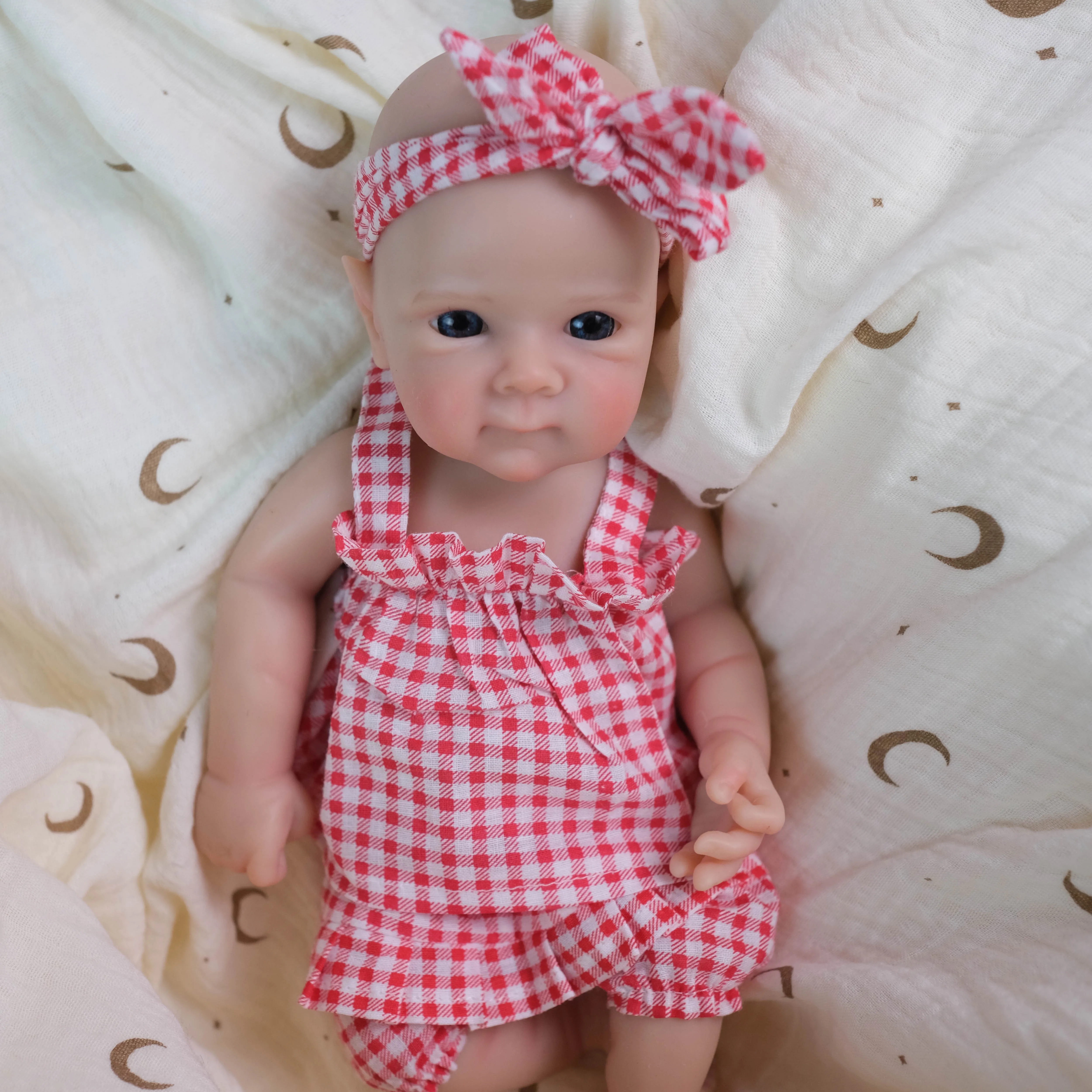 Premium Baby Bettie Girl Doll NPK-Solid Platinum Silikon Reborn Mouth Openable Super Soft Elastic Handmade High Quality