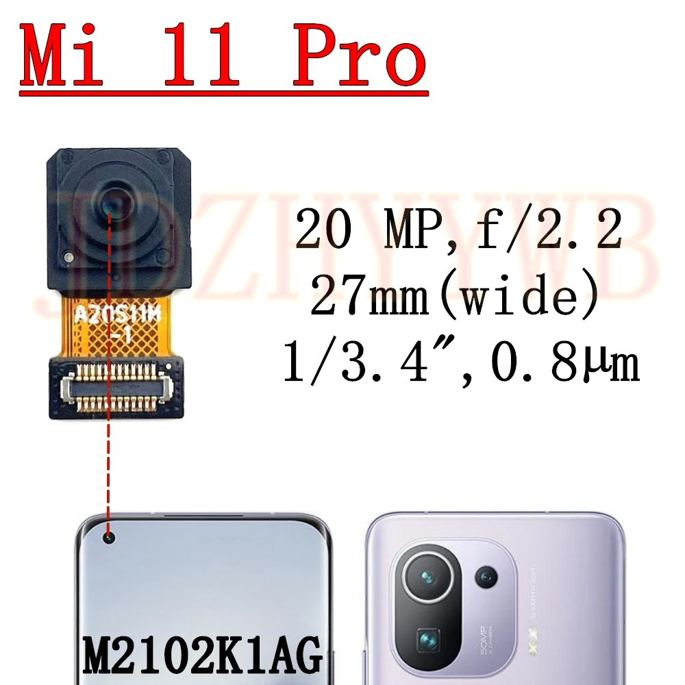 الكاميرا الأمامية والخلفية لشاومي Mi 11 Pro Mi11Pro أمامي Selfie واسع الرئيسي الخلفي التي تواجه وحدة الكاميرا أجزاء الكابلات المرنة #1