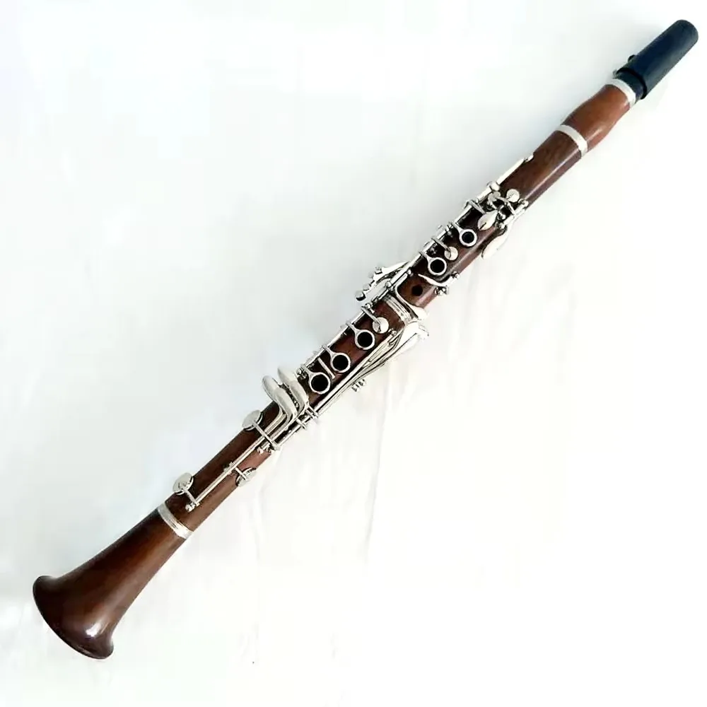 

High Grade Rosewood Body Clarinet Nickel - Plated Tone Bb 17 Key Clarinet for Sale