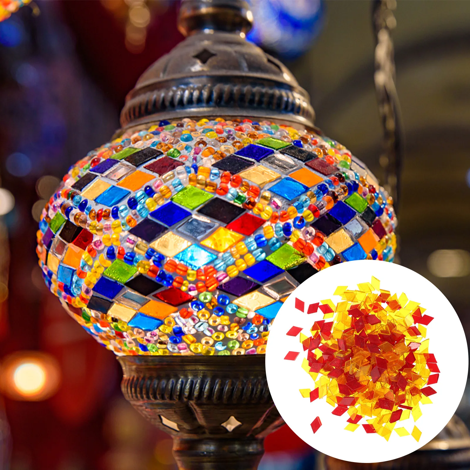 

Durable Glass Pieces for Crafts Stained Glass Tiles DIY Material for Lamp Table Decor Tiles Color Pieces Stones