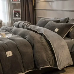 Winter New Coral Velvet Warm Quilt Cover Soft Plush Quilt Cover Flannel Duvet Cover Bedding Home housse de couette 이불커버