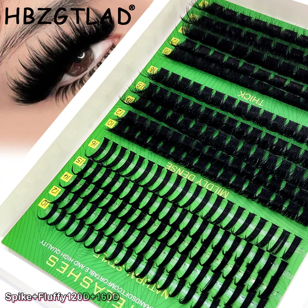 HBZGTLAD Cílios Postiços 8D Fluffy em Tufos, Cílios em Tufos 6D-200D, Cílios Individuais para Volume, Cílios em Tufos Alongados, Cílios DIY Estilo Fada/Manga Reutilizáveis