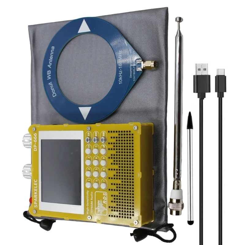 Wysoka czułość Pełna pasmo TEF6686 DSP Radio Odbiornik 5000 mAh akumulator akumulator