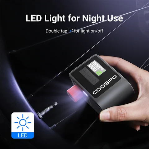 COOSPO Портативный электрический насос для велосипедов с LCD-дисплеем — фото товара