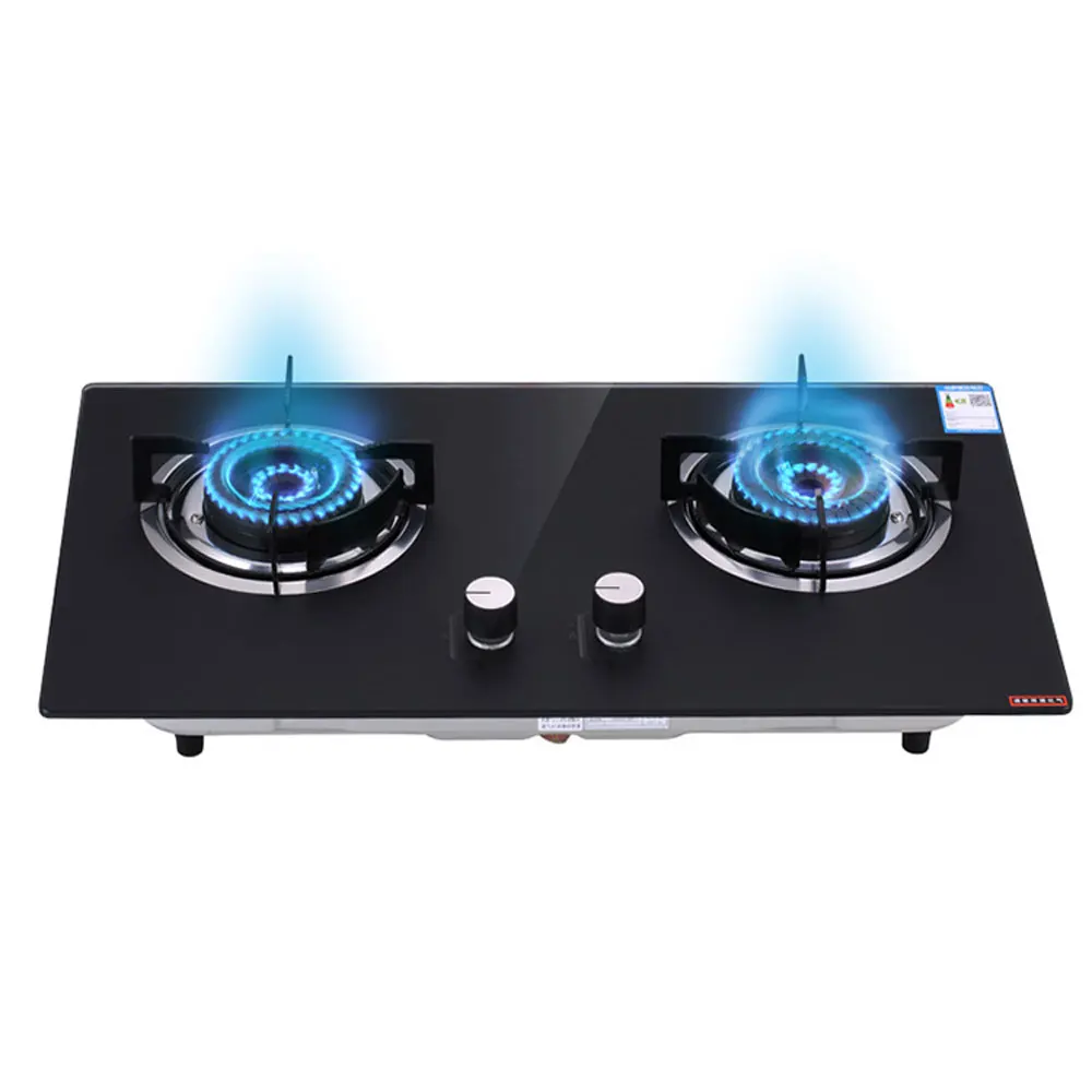 

Household Built in Gas Stove Dual-purpose Gas Burner Natural gas liquefied Tempered Glass Double Stove Hob