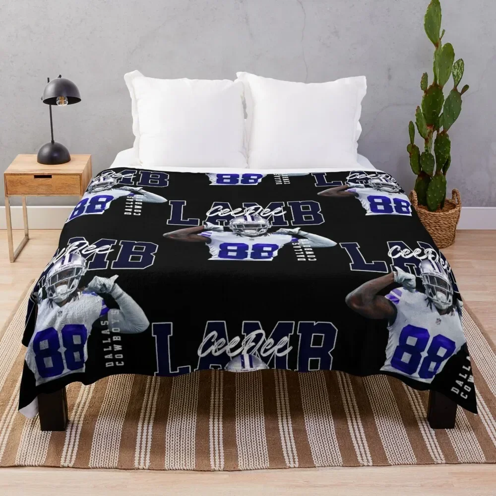 

Ceedee-Lamb-DallasCowboys-Football-Players Throw Blanket wednesday Plaid valentine gift ideas Blankets