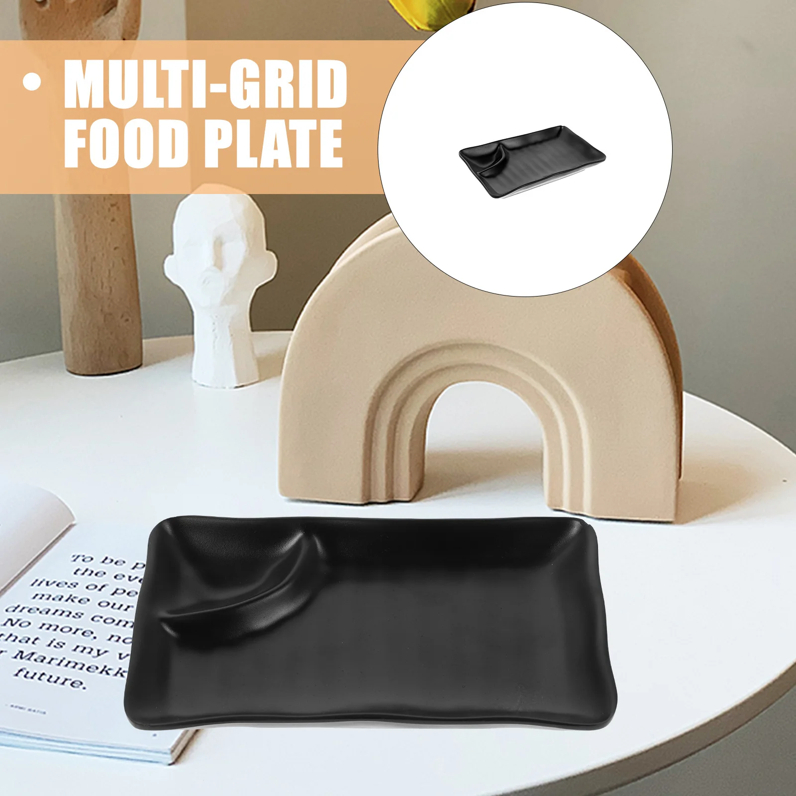 

Lightweight Multi-Grid Food Plate Exquisite Finish Snack Dish for Sushi Dumplings Sauces Elegant Dining Table Kitchen Use