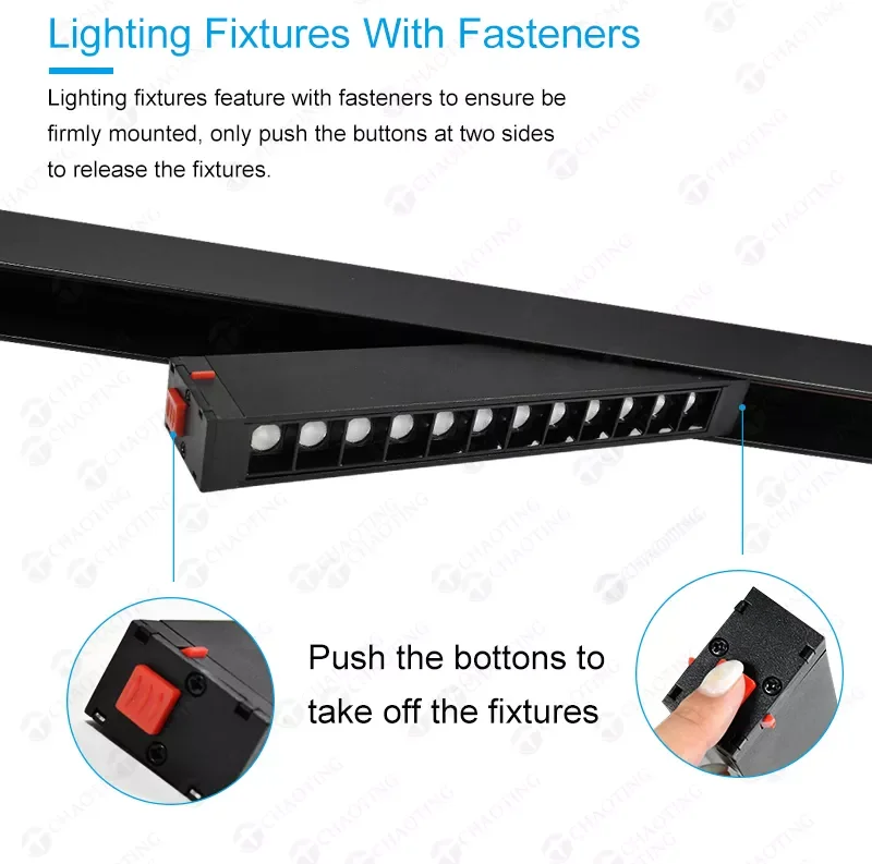 Rail commercial de 2 fils a mené le système d'éclairage magnétique Lampes pendantes linéaires encastrées de plafond GNE Ac90-265V de tension de sécurité