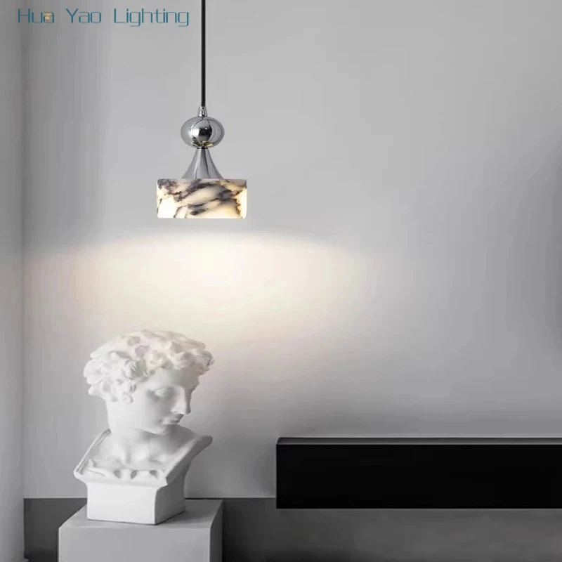 Luxury Elegant LED Marble Pendant Light For Living Room Bedroom Dining Room Kitchen Office Bar  Hanging Lamp With Modern Design