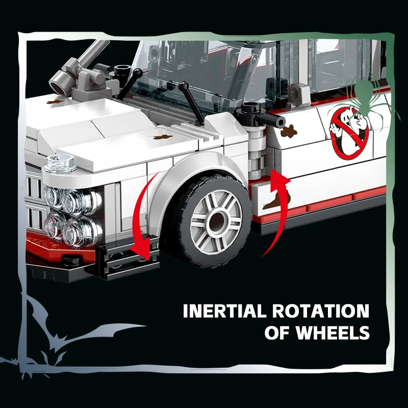 Blocs de construction techniques créatifs Ghostbusters ECTO-1, modèle de voiture de course, briques à assembler, jouets pour enfants et adultes, cadeaux