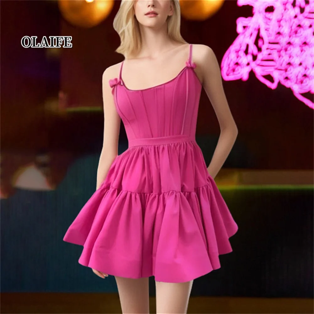 

A-Line Princess Scoop Neck Sleeveless Short Mini Party Dance Cocktail Homecoming Dress With Ruffles Vestidos De Graduación