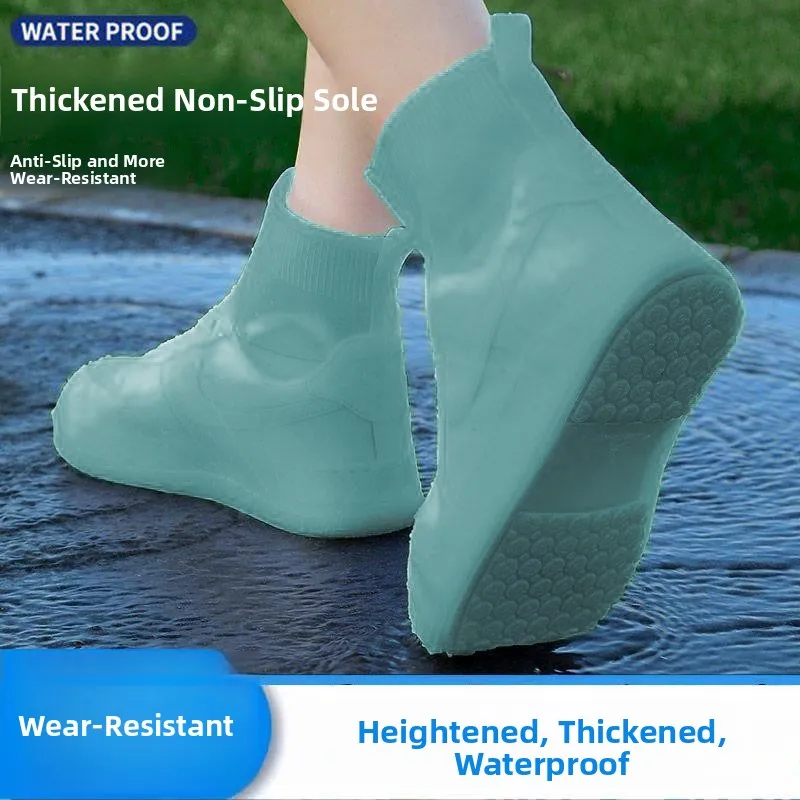 

Утолщенные силиконовые чехлы для обуви от дождя для мужчин и женщин, для улицы, водонепроницаемые, противоскользящие, многоразовые, для студентов, синие, Fly Blue Valley