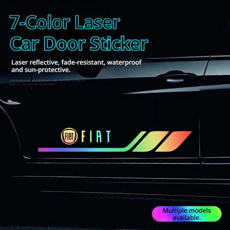 2 Pcs Car Stickers Body Side Stickers Reflective Decorative Stickers for Fiat Stilo Abarth 500 Ducato Tipo  Punto Exterior Parts