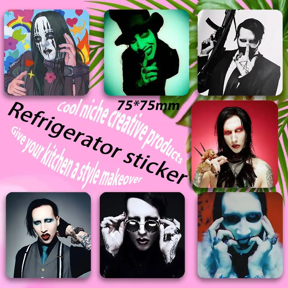 Singer M-Marilyn Mason Black Square Plastic Fridge Magnet, for Magnetic, No Trace Left, Durable, Smooth and Textured