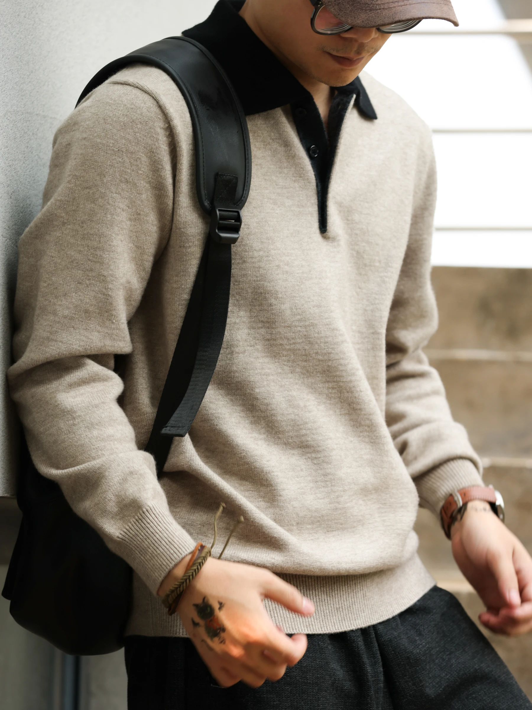 

Color Blo Ne Knitwear Casual Commute Versatile Men's Sweater Retro Sle Long Sve Regular Fit Comfortable Warmth