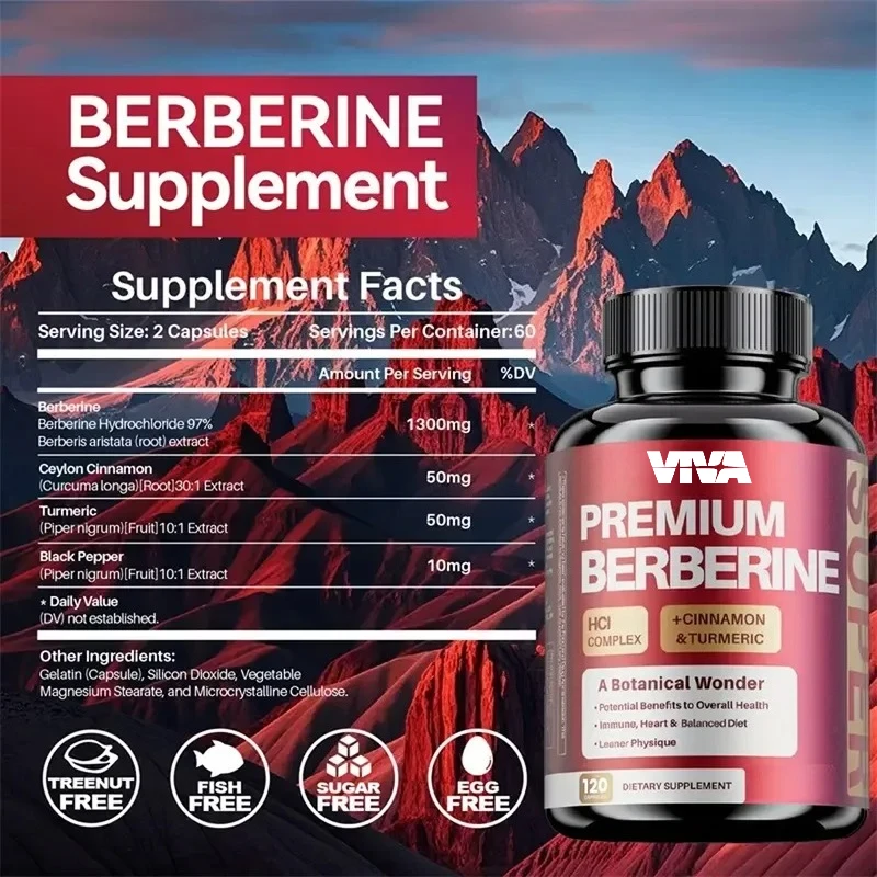 Premium Berberine - Promotes Cardiovascular and Digestive Health, Balances The Liver for Healthy Digestion, Non-GMO