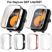 Case for HayLou GST Lite New Full Cover TPU Bumper Watchband Screen Protector Soft Protective Shell for HayLou GST Lite/GST