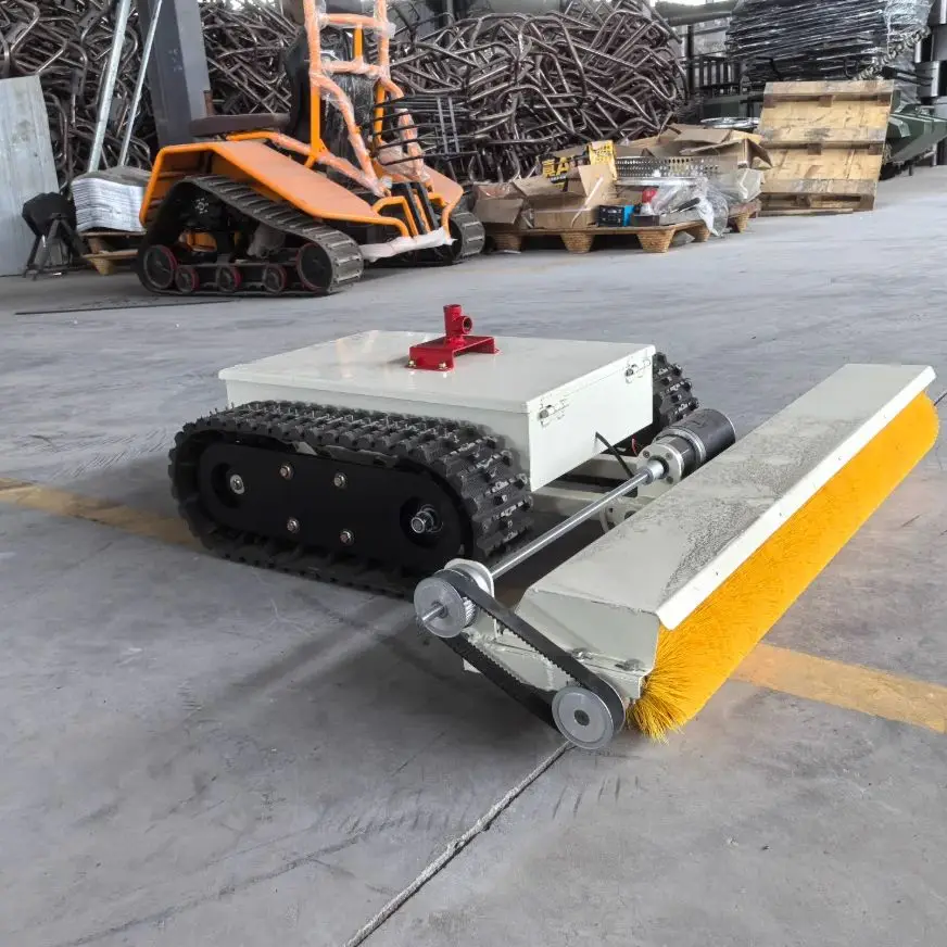 Remote-controlled tracked photovoltaic cleaning robot, solar panel cleaning tool