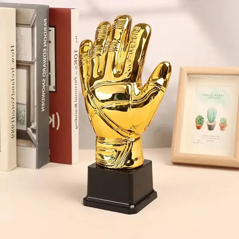قفازات ذهبية لكأس كرة القدم الفائز بالجائزة الذهبية حارس المرمى ألعاب كرة القدم المنافسة الكبار قفاز مدرسة أطفال كأس الجوائز