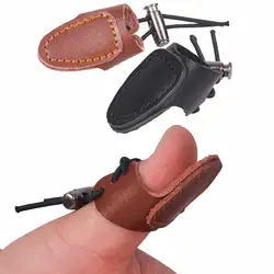 2x Sale Thicken Cow Leather Thumb Finger Tip Protector Guard Ring Tab Leather Hunting Practice Archery Pull Arrow ShootingGlove