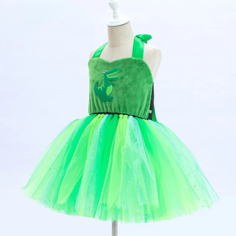 Mädchen Dschungel Tier Tutu Kleid für Halloween Kostüm Zoo Cosplay Kinder Krokodil Frosch Affe Geburtstags feier Performance Kleider