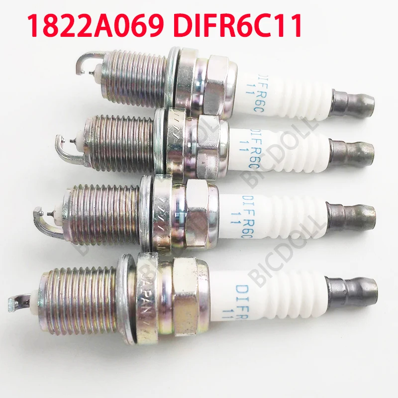 4/6Pcs Spark Plug 1822A069 DIFR6C11 For Mitsubishi Lancer Outlander ASX RVR 2.0 Pajero Montero 3.0 4B10 4B11 4B12