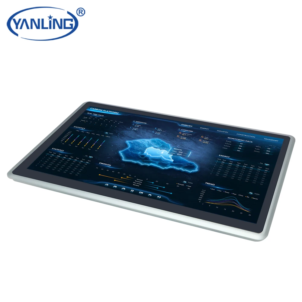 I7 21.5 Inch Touch Industrial Panel Pc Desktop Computer With Aluminum Alloy Enclosure Ip65 Front