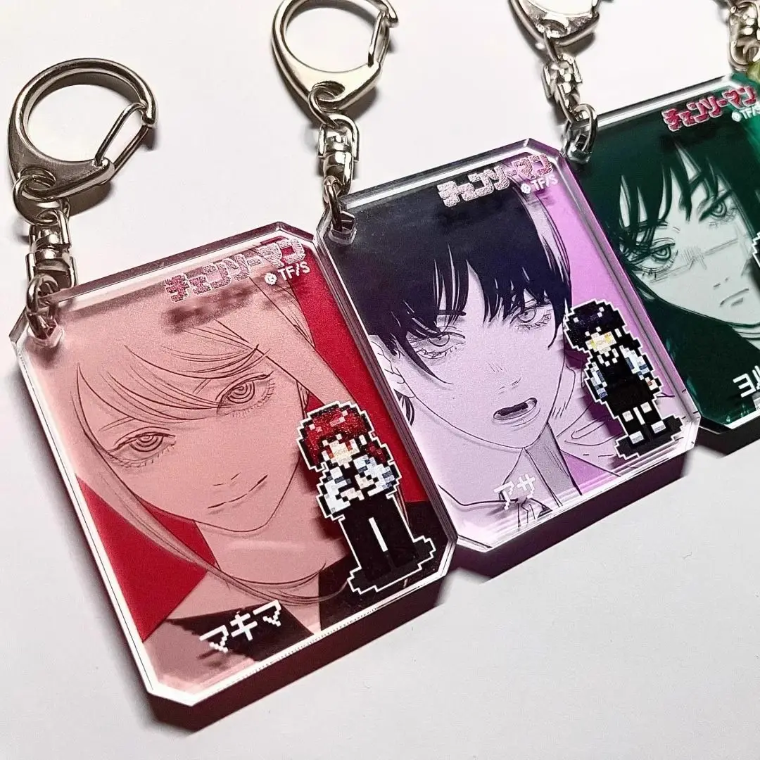 Anime Chainsaw Man keychain Cosplay Makima Mitaka Asa Star Piece Acrylic Pendant Keychain Bag Decoration Pendant image 5