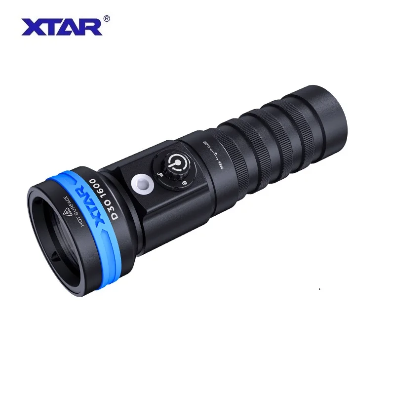 xtar lanterna mergulho d30 1600lumens uv vermelho luz azul tocha subaquatica lanterna led lampada de mergulho 100 m 01