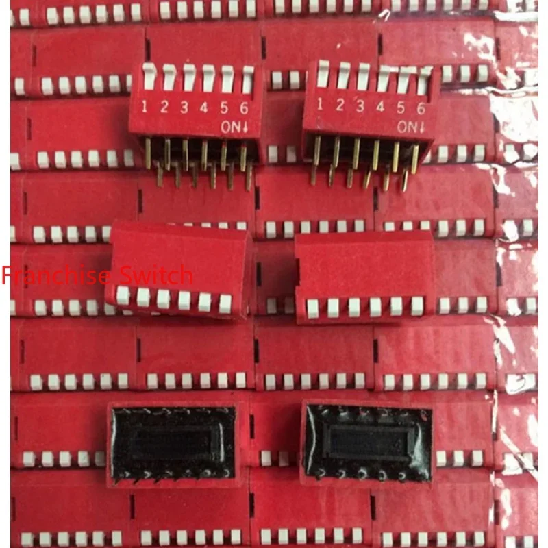 

10PCS 9MM HEIGHT 6-DIGIT DIP SWITCH SIDE DIAL CODING PIN PITCH 2.54MM GOLD PLATED SHORT HANDLE
