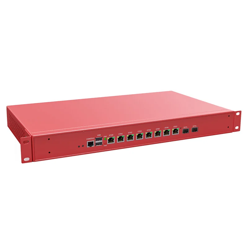 Red Firewall Network Server 8 Gigabit Ethernet port 1G Sfp Linux Pfsense Ikuaios Rack mount 8Lan 1U