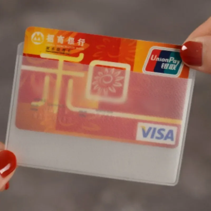 Waterproof Transparent Card Clip Plastic Protective Sleeve Bank Credit Card Protective Sleeve ID Card  Wallet