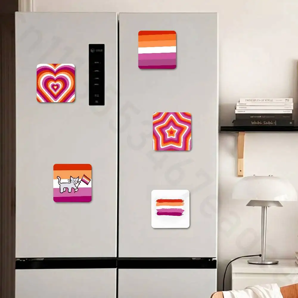 Lgbtq Flags Lesbian Fridge Magnets Magnetic Refrigerator Memorial Gifts For Kitchen Office Locker Travel Home Deco