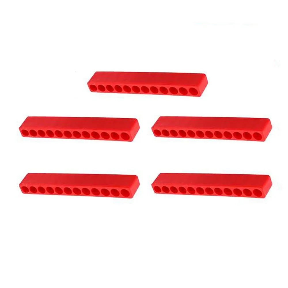 5pcs 1/4 Inch Screwdriver Bit Holder Plastic Material Flexible Design Bit Storage Case 12 Holes Bit Holder Organizer