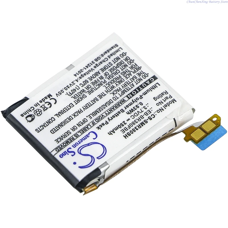 Replacement 3.7V 250mAh Smartwatch Battery B1230J1EA EB-BR380FBE PGF582224H for Samsung Gear 2  Gear 2 Neo  SM-R380  SM-R381