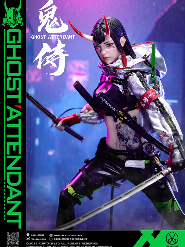 POP KOSTUUM GS-001 1/6 Collectible Ghost Attendant Girl Action Figure Tattoo Body Design Delicate 12 "Vrouwelijke Beeldje Pop Geschenken