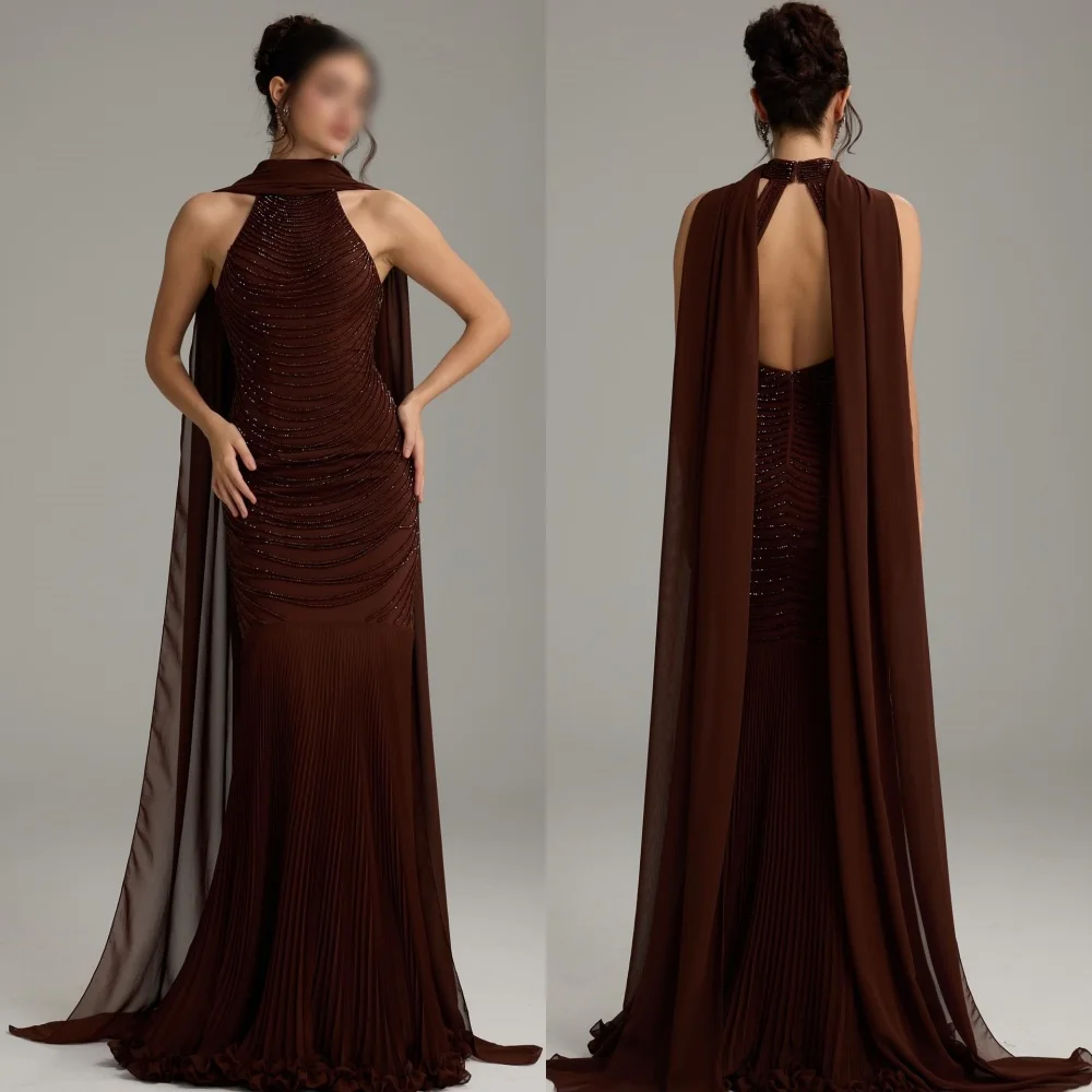 

Customized High Quality Beading Pleat Mermaid Long Dresses Formal Evening Dress Bespoke Occasion Prom Wedding Party Glitter