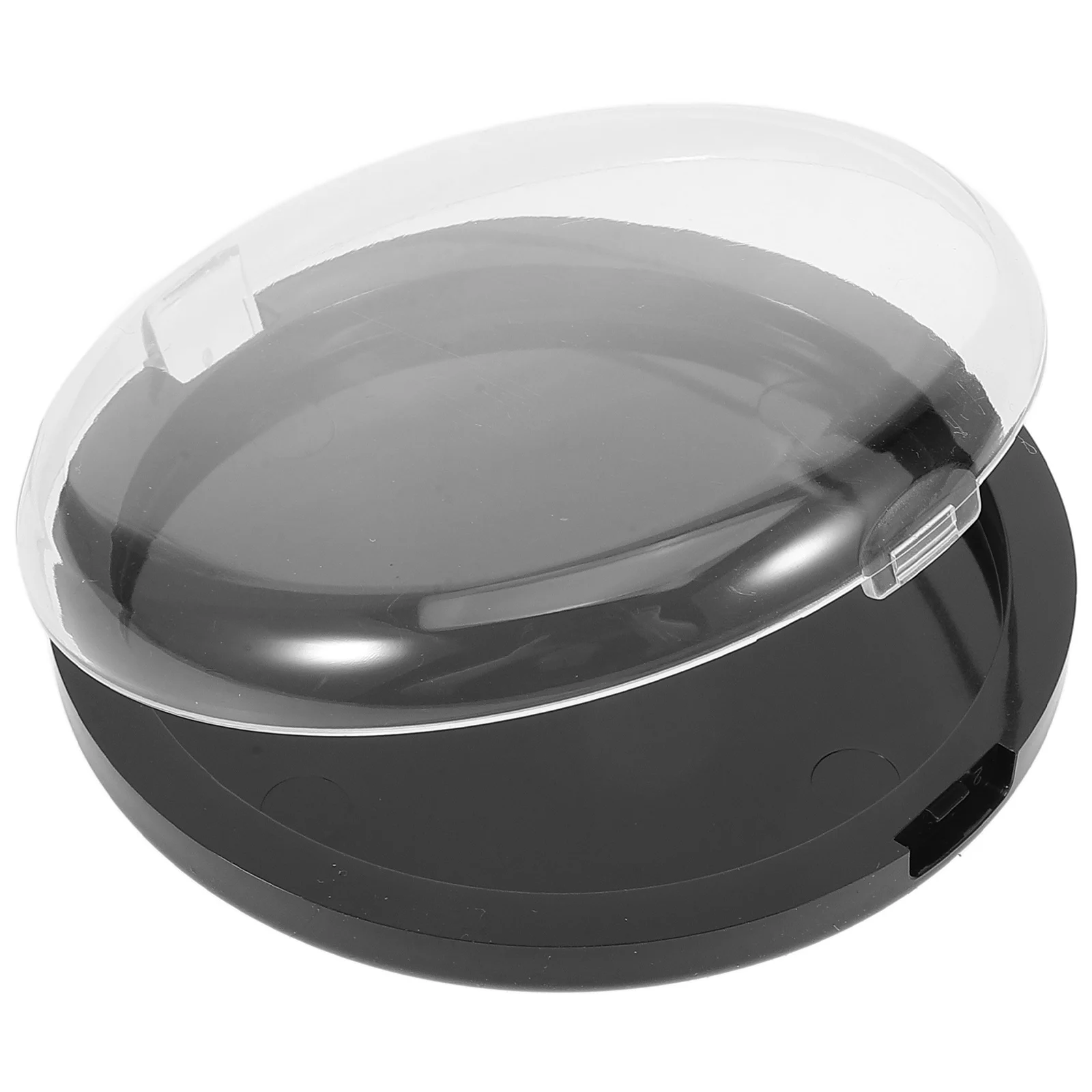 

Black Bottom Transparent Lid Round Convex Cover Bra Pad Box Chest Patch Storage Case Travel Portable Underwear Organizer