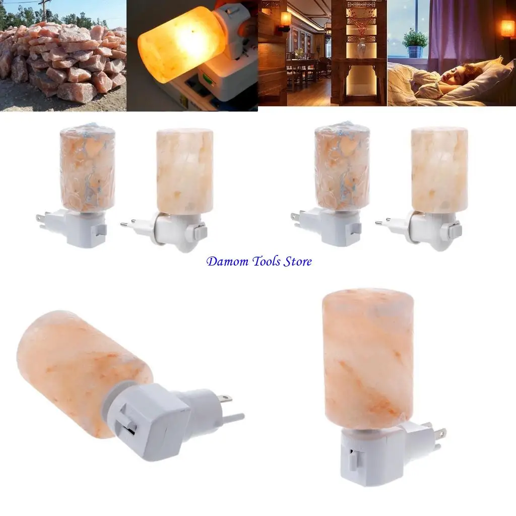 

57BE 15W Rotatable Cylinder Salt Lamp Air Purifier Crystal Salt Rock Bedsid