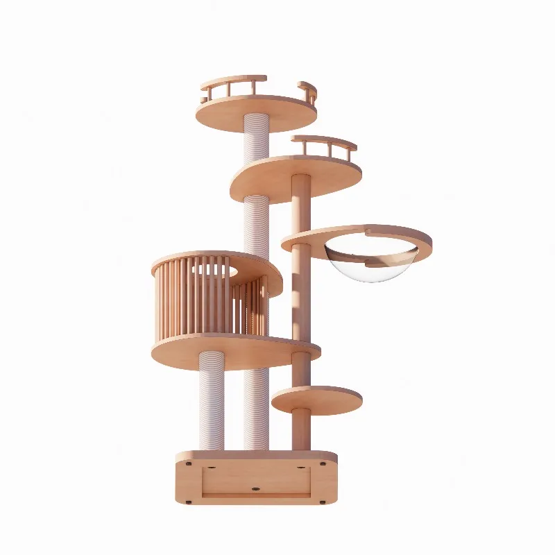 Medium-sized simple cat litter cat toy, furniture-grade pure solid wood cat climbing frame